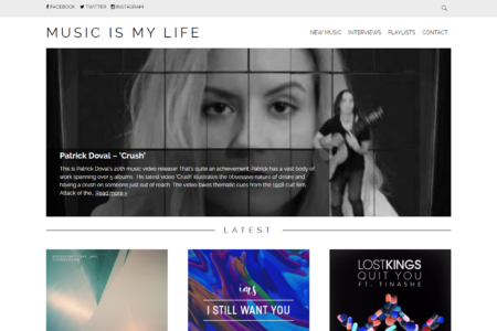 MUSIC IS MY LIFE music blog features “CRUSH”...